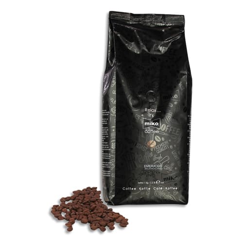 MIKO CAFE Paquet de 1kg de café en grain Emeraude 80% d'Arabica et 20% de Robusta photo du produit Principale L