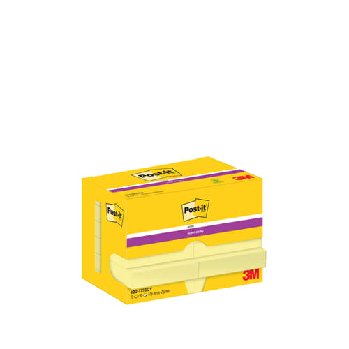 Blocs de 90 notes repositionnables Super Sticky - Jaune pastel - 7