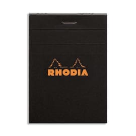 RHODIA Bloc de direction couverture Noire 80 feuilles (160 pages) format A7 réglure 5x5 photo du produit