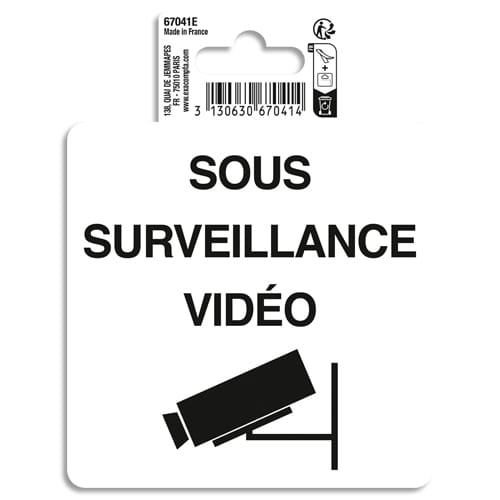 EXACOMPTA Panneau PVC adhésif antidérapant Surveillance video 10 cm 67041E photo du produit Principale L