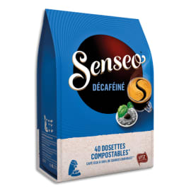 SENSEO Paquet de 40 dosettes de café moulu Décaféiné 277g, environ 6,9g par dosette photo du produit