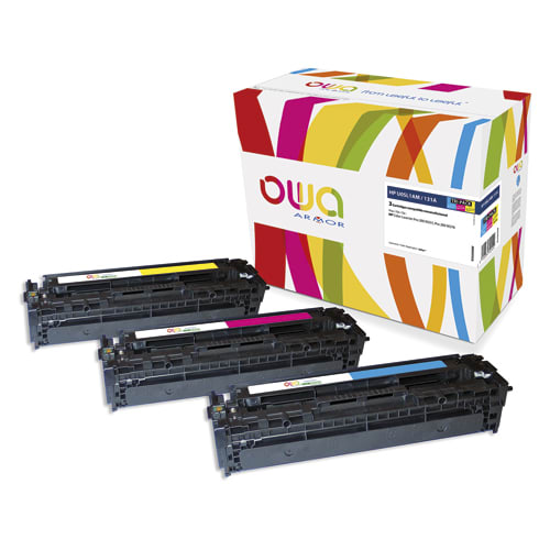 OWA Pack de 3 toners compatibles couleur HP CF211A/213A/212A (U0SL1AM) CNO 731 K35593OW photo du produit Principale L