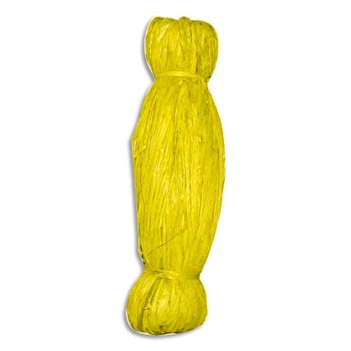 GRAINE CREATIVE Bobine de 50g de raphia végétal coloris Jaune, longueur non standardisée de 1 à 1,20m photo du produit Principale L