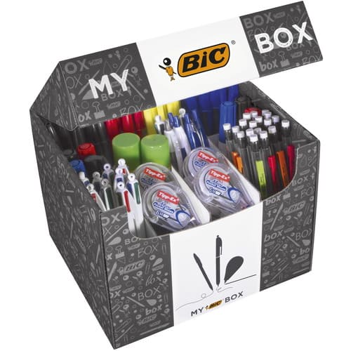 Lot de 2 rubans correcteurs et 1 stylo bille Bic 4 couleurs - Mini