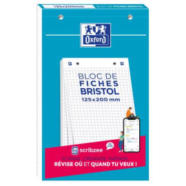 OXFORD Bloc de 30 feuilles BRISTOL OXFORD perforées 12,5 x 20 cm 210g 5x5 Blanc photo du produit