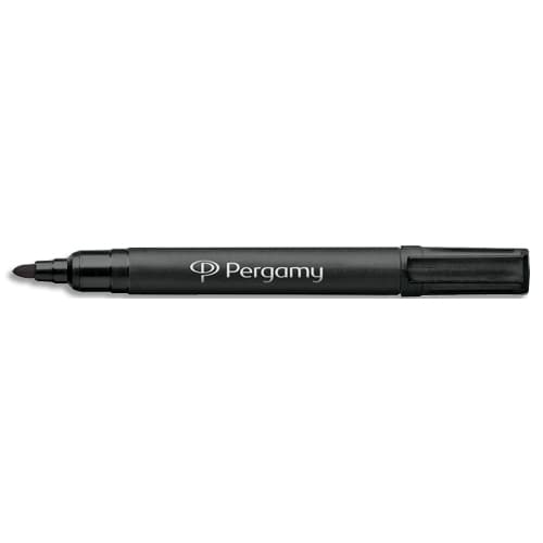 PERGAMY Marqueur permanent pointe ogive corps plastique encre Noire à base d'alcool photo du produit Principale L