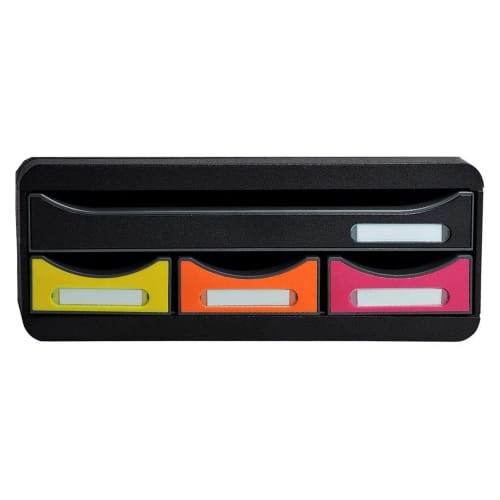 EXACOMPTA Module classement TOOLBOX MINI 4T, 1 format A4+, 3 rangements L27 H13,4xP35,5 cm Noir/Arl photo du produit Secondaire 1 L