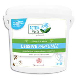 ACTION VERTE Seau 160 tablettes hydrosolubles Lessive concentrée parfumée pour linges photo du produit