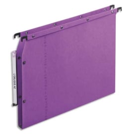 OBLIQUE AZ Boîte de 25 dossiers suspendus ARMOIRE en kraft 240g. Fond 15, bouton-pression. Lilas photo du produit