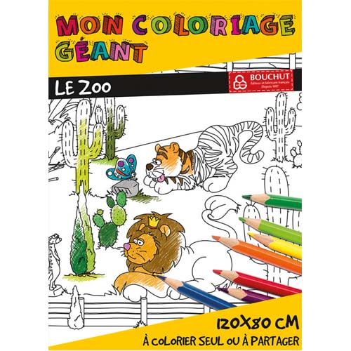 CBG Poster géant à colorier, format 80 x 120 cm, thème le zoo photo du produit Principale L