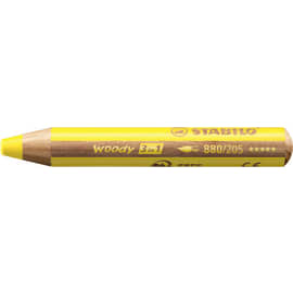 STABILO woody 3in1 crayon de couleur multi-surfaces mine extra-large (10 mm) - Jaune photo du produit