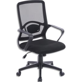 Fauteuil de bureau au design moderne avec assise noire et dossier en résille photo du produit