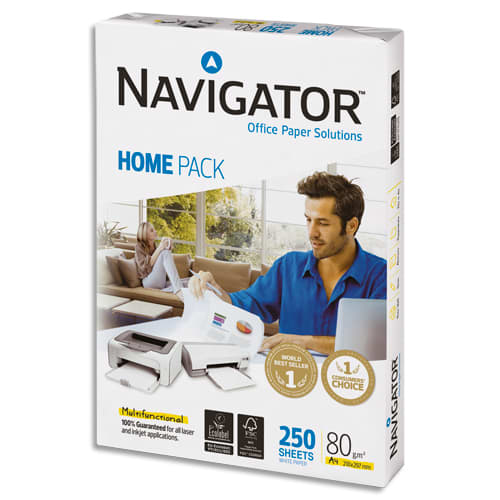 NAVIGATOR Ramette 250 feuilles papier extra Blanc HomePack A4 80G CIE 169 photo du produit Principale L