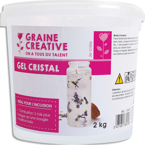 GRAINE CREATIVE Pot de 2 kg de gel cristal à fondre pour créer des bougies photo du produit Principale L