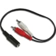 APM Adaptateur jack 3.5 / 2 RCA, stéréo, femelle / mâle, noir, 15cm photo du produit