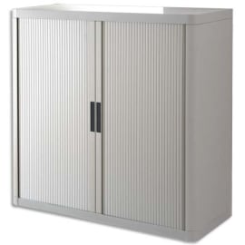 PAPERFLOW EasyOffice armoire démontable corps en PS teinté et rideau Gris - Dim L110x H104x P41,5 cm photo du produit