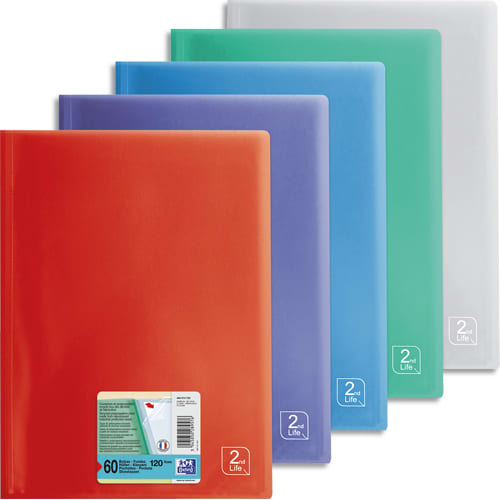 Porte-vues A4 - 120 vues - Polypropylène - Coloris assortis