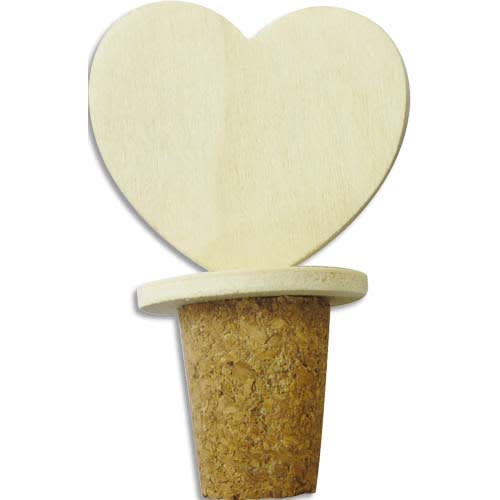 GRAINE CREATIVE Bouchon cœur en bois à décorer, 5 x 3 x 8 cm photo du produit Principale L
