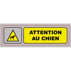 VISO Plaque de signalisation auto-adhésive en plastique couleur aluminium 17 x 5cm - Attention au chien photo du produit