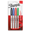 SHARPIE Blister de 4 marqueurs Sharpie Fine assortis standard (Noir, Bleu, Rouge, Vert).Pointe ogive fine photo du produit