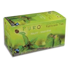 PURO Boîte de 25 sachets de thé Menthe enveloppés Fairtrade Tea photo du produit