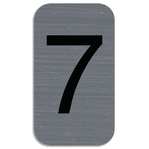 EXACOMPTA Plaque adhésive imitation Aluminium Chiffre 7 2,5x4,4 cm 67187E photo du produit Principale L