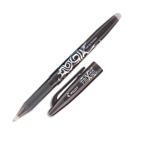 PILOT Stylo bille encre gel qui s'efface à l'aide de la gomme en bout de stylo FriXion coloris Noir photo du produit Principale L