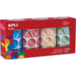 APLI KIDS Boîte de 4 rouleaux de gommettes géométriques 27mm, couleurs métal (bleu, rouge, or et vert) photo du produit