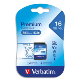 VERBATIM Carte SDHC 16Go Premium Class 10 43962 photo du produit