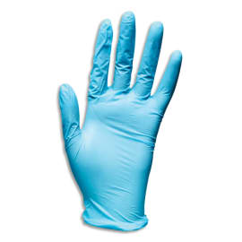 Boîte de 100 gants nitrile bleu standard medical et alimentaire. Taille XL photo du produit