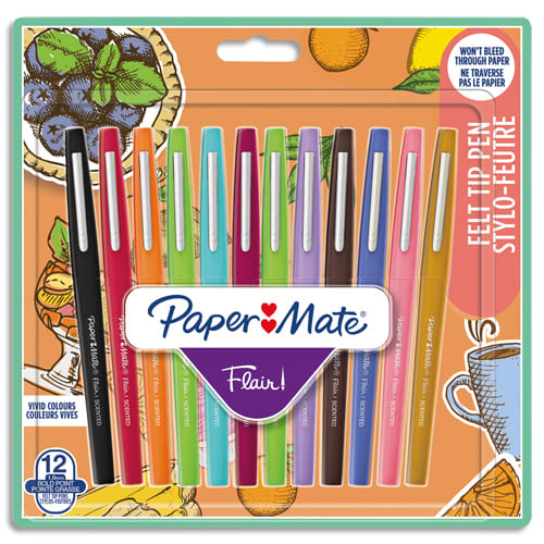 PAPERMATE - PAPERMATE Blister de 12 stylos feutres Flair. Coloris Pastel  assortis disponible chez GBE CALIPAGE - DIJON