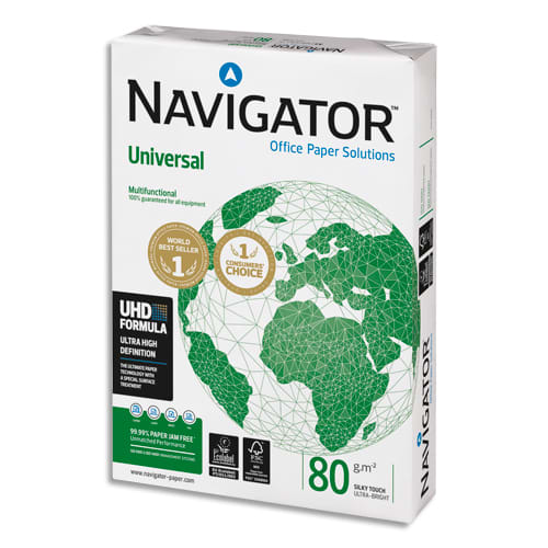 NAVIGATOR Ramette 500 feuilles papier extra Blanc Navigator Universal A4 80G CIE 169 photo du produit Principale L