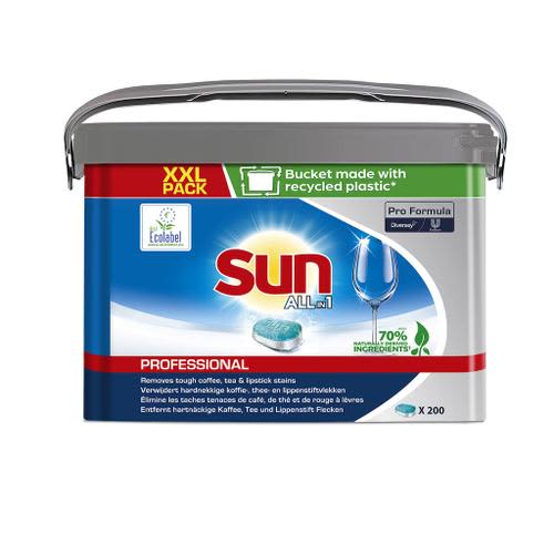 SUN PROFESSIONAL Boîte de 200 tablettes pour lave-vaisselle tout en un maxi pack photo du produit Principale L