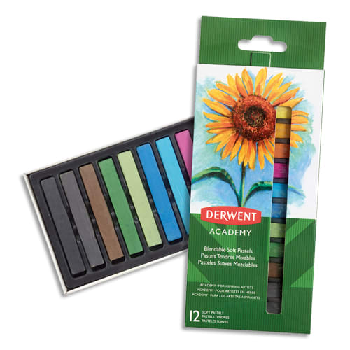 DERWENT ACADEMY Set de 12 pastels tendres, couleurs assorties photo du produit Principale L