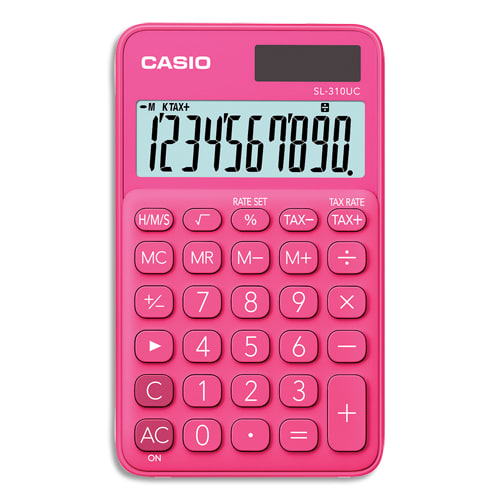 CASIO Calculatrice de poche 10 chiffres Rouge/Rose (Fuchsia)  SL-310UC-RD-S-EC