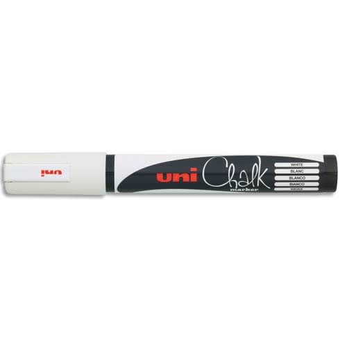 UNI-BALL Marqueur craie CHALK MARKER, pointe ogive moyenne Blanc photo du produit Principale L