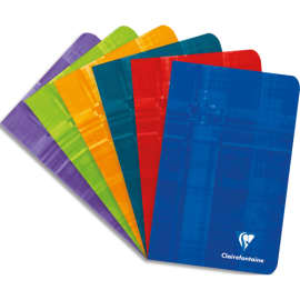 CLAIREFONTAINE Carnet piqure 96 pages 11x17cm 5x5. Couverture carte assortie photo du produit