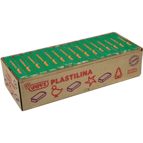 JOVI Plastilina, boîte de 15 x 350 grammes de pâte à modeler végétale couleur vert foncé photo du produit Principale L