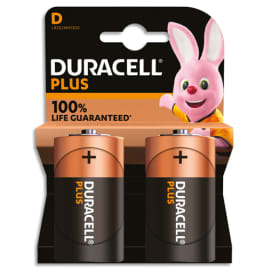 DURACELL Piles alcalines D Plus 100%, 1,5V LR20 MN1300, lot de 2 piles photo du produit