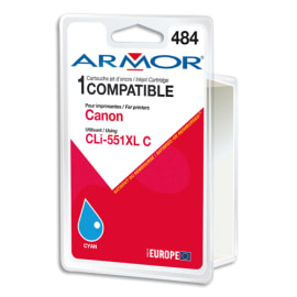 ARMOR Cartouche compatible Jet d'encre Cyan CANON CLi-551XL B12625R1 photo du produit