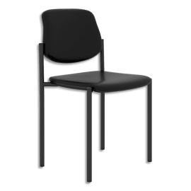 Si&egrave;ge Styl rev&ecirc;tement en textile enduit antibact&eacute;rien Noir, empilable par 4 photo du produit