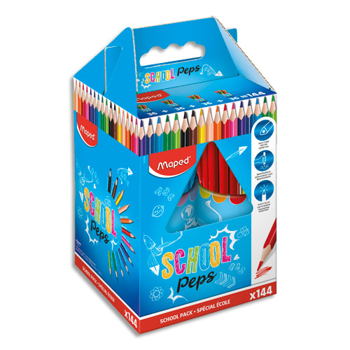 MAPED Schoolpack 144 crayons de couleur SchoolPeps assortis photo du produit