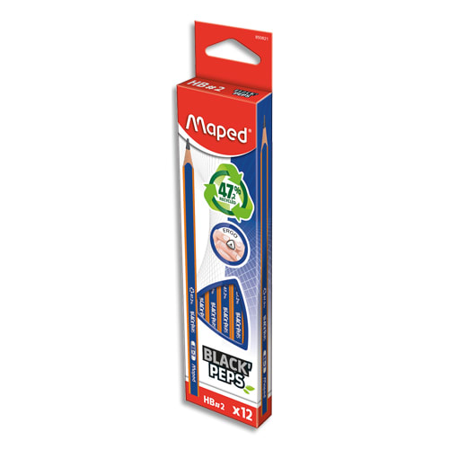 Crayon graphite hb + gomme x6 - Les Trois Reliques