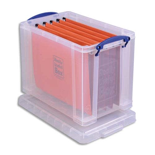 REALY USEFUL BOX Boîte de rangement 19L + couvercle, Dimensions L39,5 x H29  x P25,5cm coloris transparent | PLEIN CIEL