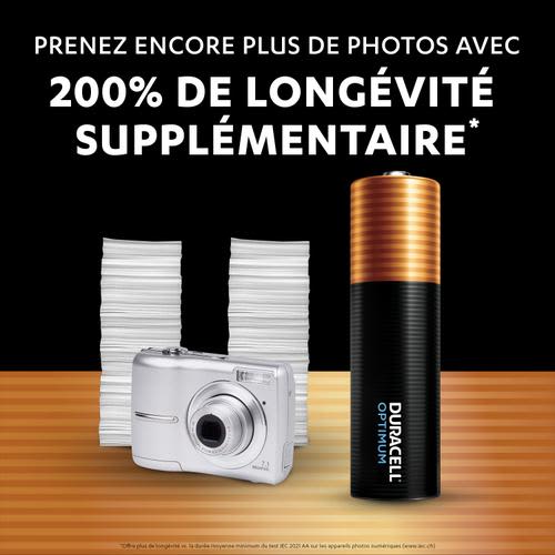 DURACELL Piles alcalines AA Optimum, 1,5V LR6 MX1500, lot de 4 piles photo du produit Secondaire 2 L