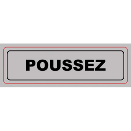 VISO Plaque de signalisation auto-adh en plastique couleur aluminium 17 x 5cm - Poussez (sans flèche) photo du produit