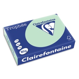 CLAIREFONTAINE Ramette de 500 feuilles papier couleur TROPHEE 80 grammes format A4 Vert 1975 photo du produit