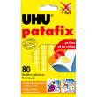 UHU Etui de 6 bandes prédécoupées de 80 pastilles Patafix Jaune. Repositionnable à volonté. photo du produit