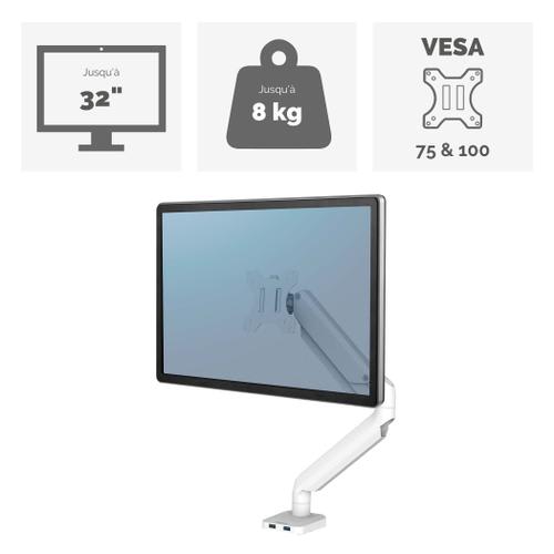 Fellowes Bras support écran simple EPPA - Blanc - JPG