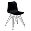 PAPERFLOW Lot de 2 chaises UXSTEEL en polypropylène, pied chromé, assise noire, H79xL49,5xP50,5 cm photo du produit